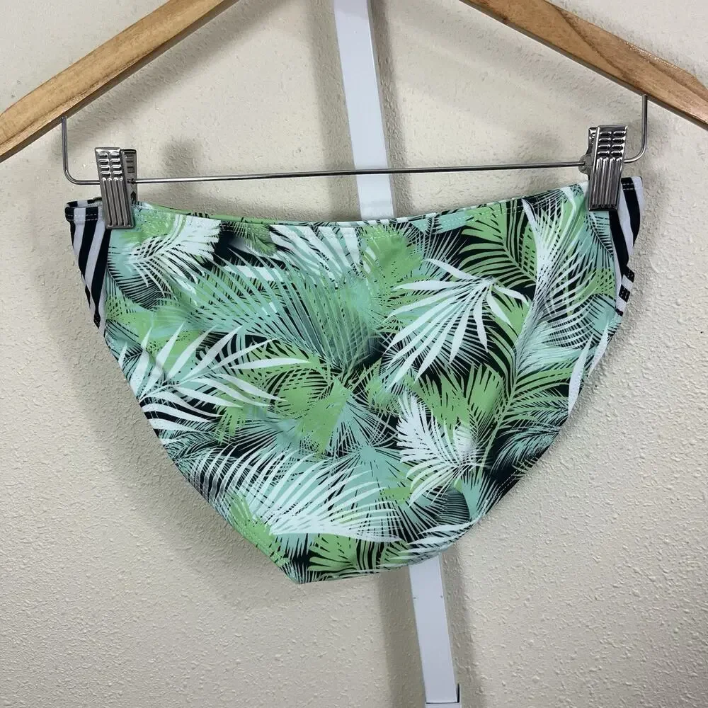 Hurley Girls Rash Guard Swim Set Size 14/16 Large Tropical UPF 50+ Black Green
